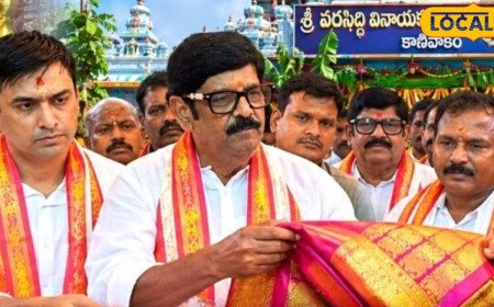 కాణిపాకం స్వామివారికి పట్టువస్త్రాలు సమర్పించిన మంత్రి ఆనం