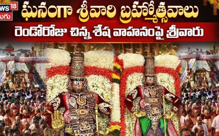 ఘనంగా శ్రీవారి బ్రహ్మోత్సవాలు రెండో రోజు చిన్న శేష వాహనపై శ్రీవారు