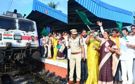 నిడదవోలులో ఆ ఎక్స్ ప్రెస్ కు హాల్ట్ మొదలు..! జెండా ఊపిన పురందేశ్వరి..!