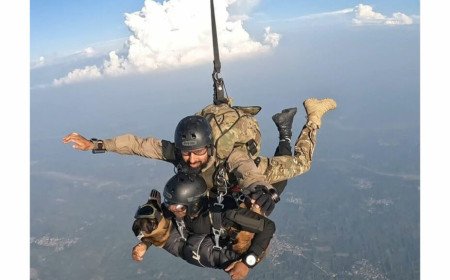 Army Dogs: పారాచూట్ శిక్ష‌ణ‌లో ఆర్మీ శున‌కం