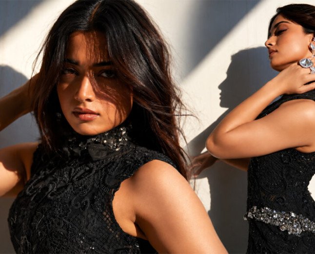 Rashmika Mandanna | బ్లాక్ డ్రెస్‌లో రష్మిక గ్లామరస్ లుక్