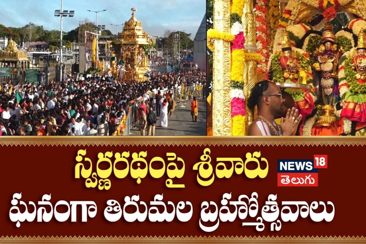 స్వర్ణరథంపై శ్రీవారు ఘనంగా తిరుమల బ్రహ్మోత్సవాలు