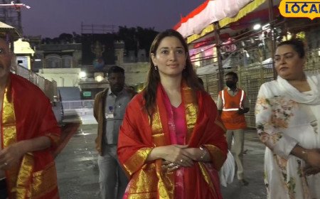 తిరుమలలో తమన్నా... పట్టు వస్త్రాలతో సత్కరించిన అధికారులు!
