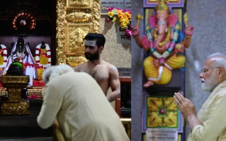 PM Modi: ప్ర‌భుత్వాధిప‌తిగా 25 ఏళ్లు.. వినాయ‌కుడి గుడిలో ప్ర‌ధాని మోదీ పూజ‌లు