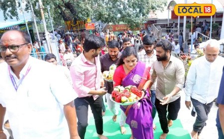 అన్నవరం సత్యదేవుని దర్శనానికి హోం మంత్రి అనిత.. ఆమెను చూసేందుకు భక్తులు ఎగబడ్డారు..!